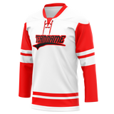 Custom Team Design White & Red Colors Design Sports Hockey Jersey HK00DRW090209