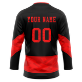 Custom Team Design Black & Red Colors Design Sports Hockey Jersey HK00DRW100109