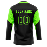 Custom Team Design Black & Green Colors Design Sports Hockey Jersey HK00FP010114