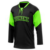 Custom Team Design Black & Green Colors Design Sports Hockey Jersey HK00DS010114