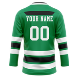 Custom Team Design Green & White Colors Design Sports Hockey Jersey HK00DS021402