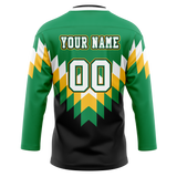 Custom Team Design Green & Yellow Colors Design Sports Hockey Jersey HK00DS031412