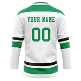 Custom Team Design White & Green Colors Design Sports Hockey Jersey HK00DS040214