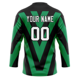 Custom Team Design Black & Green Colors Design Sports Hockey Jersey HK00DS050114