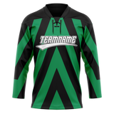 Custom Team Design Black & Green Colors Design Sports Hockey Jersey HK00DS050114