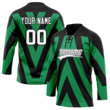 Custom Team Design Black & Green Colors Design Sports Hockey Jersey HK00DS050114