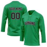 Custom Team Design Green & Kelly Green Colors Design Sports Hockey Jersey