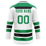 Custom Team Design White & Green Colors Design Sports Hockey Jersey HK00DS070214