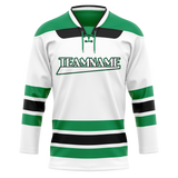 Custom Team Design White & Green Colors Design Sports Hockey Jersey HK00FP070214