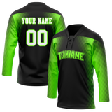 Custom Team Design Black & Green Colors Design Sports Hockey Jersey HK00DS080114