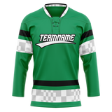 Custom Team Design Green & Black Colors Design Sports Hockey Jersey HK00FP091401