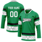 Custom Team Design Green & Black Colors Design Sports Hockey Jersey HK00DS091401