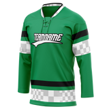 Custom Team Design Green & Black Colors Design Sports Hockey Jersey HK00DS091401