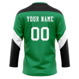 Custom Team Design Kelly Green & Black Colors Design Sports Hockey Jersey HK00FP101501