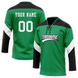 Custom Team Design Kelly Green & Black Colors Design Sports Hockey Jersey HK00FP101501