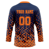 Custom Team Design Royal Blue & Light Orange Colors Design Sports Hockey Jersey HK00DS011911