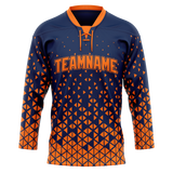 Custom Team Design Royal Blue & Light Orange Colors Design Sports Hockey Jersey HK00DS011911