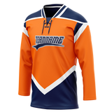 Custom Team Design Light Orange & Royal Blue Colors Design Sports Hockey Jersey HK00DS041119