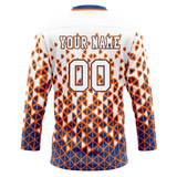 Custom Team Design White & Orange Colors Design Sports Hockey Jersey HK00EO060210