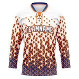 Custom Team Design White & Orange Colors Design Sports Hockey Jersey HK00DS060210