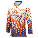 Custom Team Design White & Orange Colors Design Sports Hockey Jersey HK00EO060210