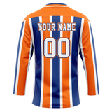 Custom Team Design Orange & Royal Blue Colors Design Sports Hockey Jersey HK00DS071019