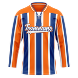 Custom Team Design Orange & Royal Blue Colors Design Sports Hockey Jersey HK00EO071019