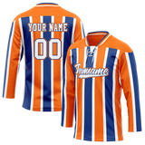 Custom Team Design Orange & Royal Blue Colors Design Sports Hockey Jersey HK00EO071019
