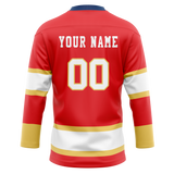 Custom Team Design Red & Yellow Colors Design Sports Hockey Jersey HK00FP010912