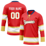 Custom Team Design Red & Yellow Colors Design Sports Hockey Jersey HK00FP010912