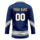 Custom Team Design Royal Blue & Gray Colors Design Sports Hockey Jersey HK00AC041903