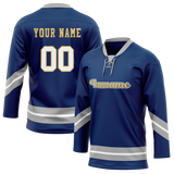 Custom Team Design Royal Blue & Gray Colors Design Sports Hockey Jersey HK00FP041903