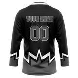 Custom Team Design Black & Gray Colors Design Sports Hockey Jersey HK00MC010103