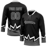 Custom Team Design Black & Gray Colors Design Sports Hockey Jersey