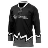 Custom Team Design Black & Gray Colors Design Sports Hockey Jersey HK00MC010103