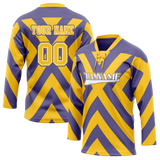 Custom Team Design Light Purple & Yellow Colors Design Sports Hockey Jersey