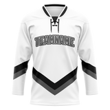 Custom Team Design White & Gray Colors Design Sports Hockey Jersey HK00LAK040203