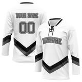 Custom Team Design White & Gray Colors Design Sports Hockey Jersey