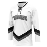 Custom Team Design White & Gray Colors Design Sports Hockey Jersey HK00LAK040203