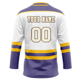 Custom Team Design White & Light Purple Colors Design Sports Hockey Jersey HK00MC050224