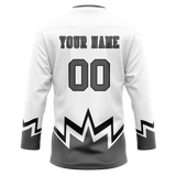 Custom Team Design White & Gray Colors Design Sports Hockey Jersey HK00MC060203