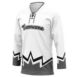 Custom Team Design White & Gray Colors Design Sports Hockey Jersey HK00LAK060203