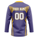 Custom Team Design Light Purple & Yellow Colors Design Sports Hockey Jersey HK00LAK082412