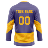 Custom Team Design Light Purple & Yellow Colors Design Sports Hockey Jersey HK00LAK092412