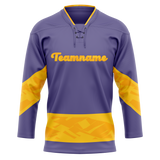 Custom Team Design Light Purple & Yellow Colors Design Sports Hockey Jersey HK00MC092412