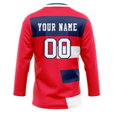 Custom Team Design Red & Royal Blue Colors Design Sports Hockey Jersey HK00MC020919