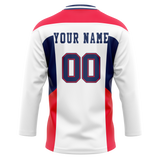 Custom Team Design White & Red Colors Design Sports Hockey Jersey HK00MC030209