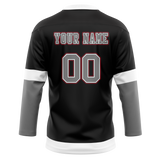 Custom Team Design Black & Gray Colors Design Sports Hockey Jersey HK00CA050103