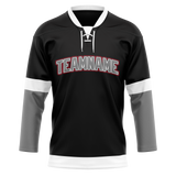 Custom Team Design Black & Gray Colors Design Sports Hockey Jersey HK00CA050103