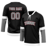 Custom Team Design Black & Gray Colors Design Sports Hockey Jersey